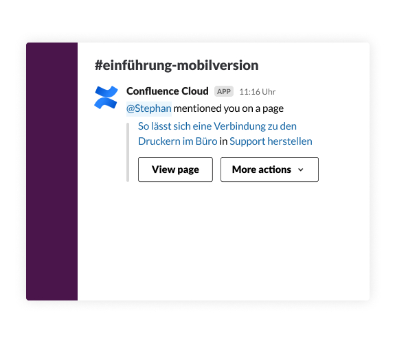 Confluence in Slack verwenden