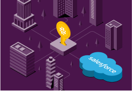 An illustration of a lightbulb turning on next to the Salesforce logo.