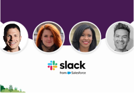 A series of headshots of Slack and Salesforce employees.