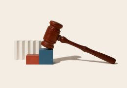 Gavel on a bar chart