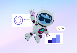 Slack user interface with a floating agentforce mascot.