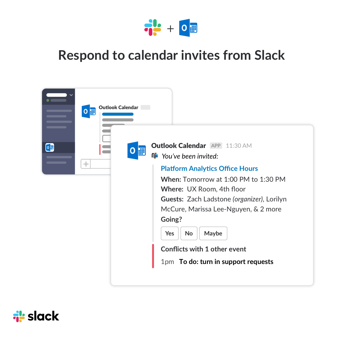 Outlook Calendar App Slack
