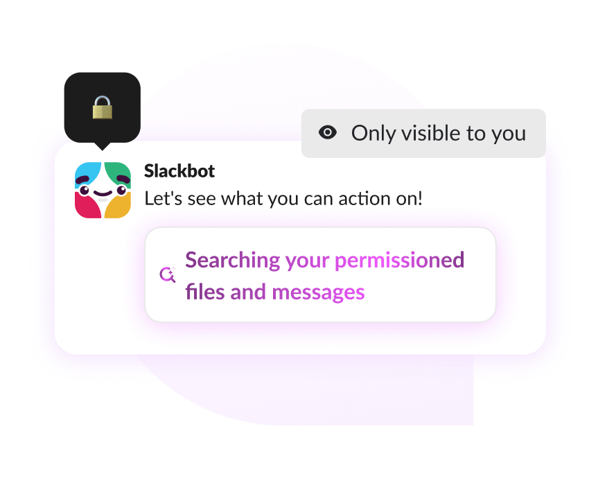 Slackbot searches permissioned files and messages