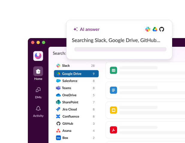 AI in Slack searches through applications for answers.